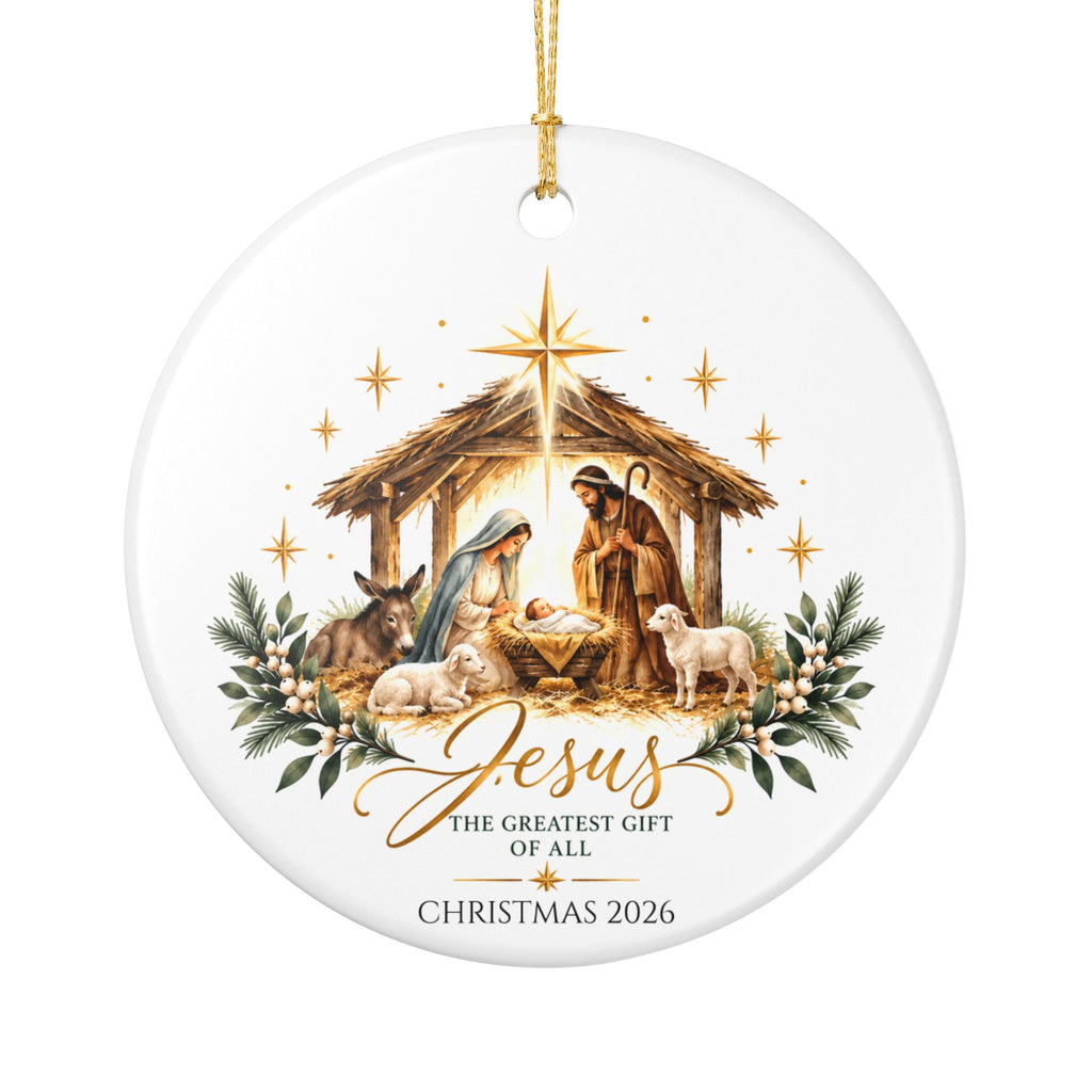 Personalized Nativity Christmas Ornament — John 3:16