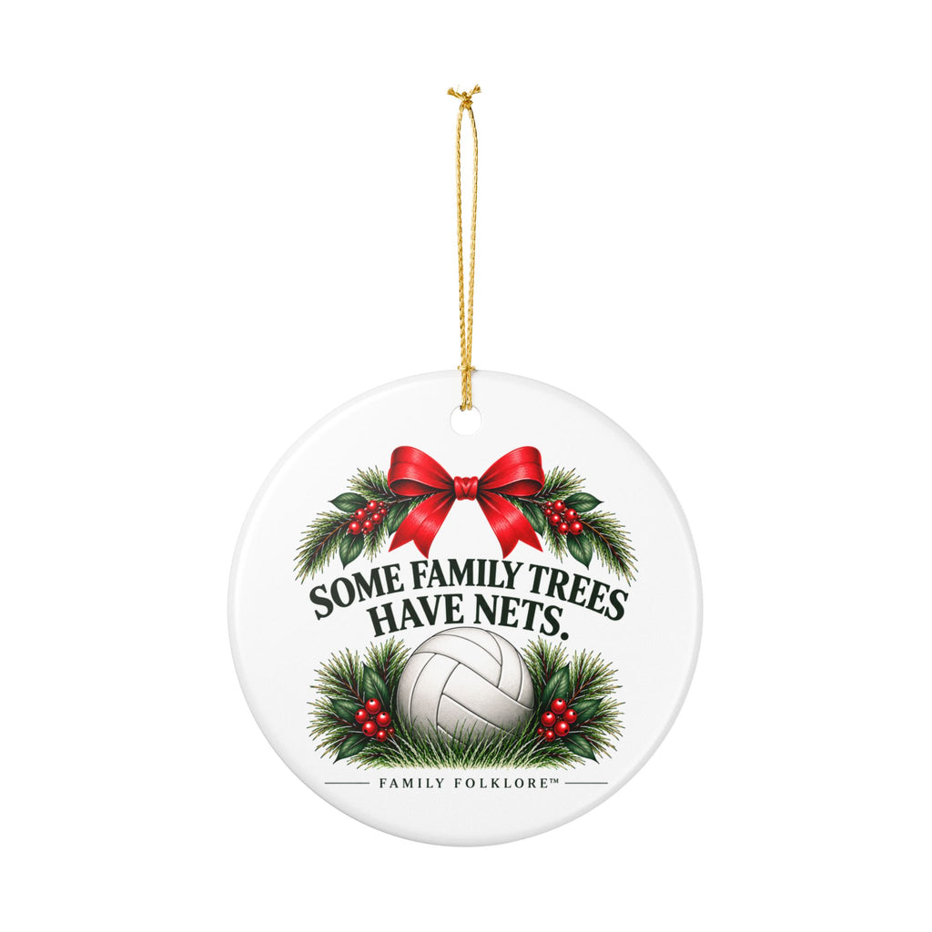 Volleyball Christmas Ornament 2026, Some Family Trees Have Nets, Volleyball Mom Gift, Volleyball Family Keepsake, Ceramic Ornament