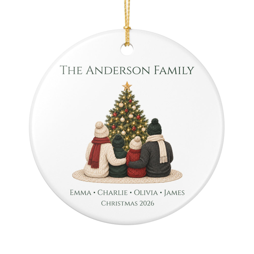 Personalized Family of 4 Christmas Ornament — Names & Year
