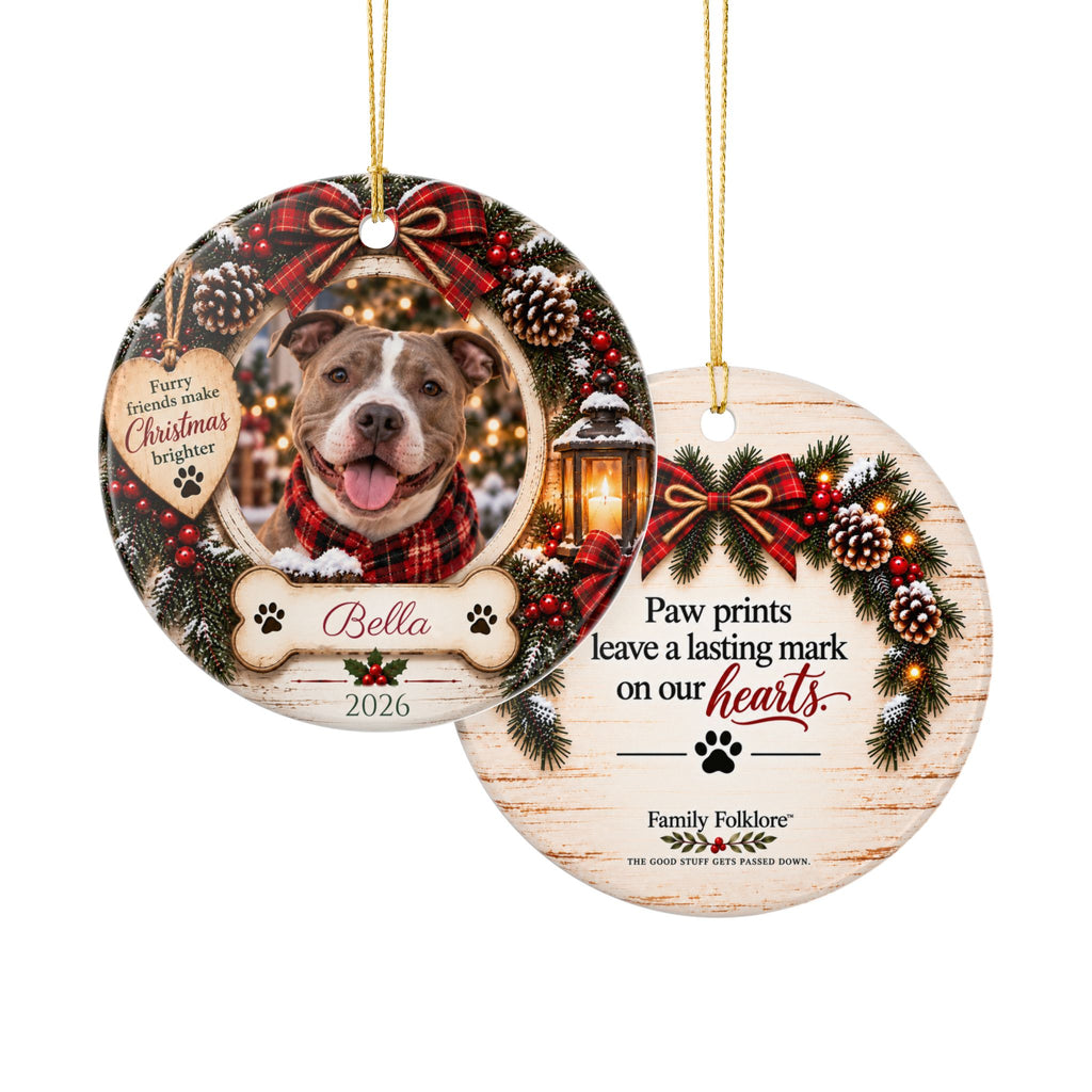 Personalized Pet Photo Christmas Ornament — Dog or Cat