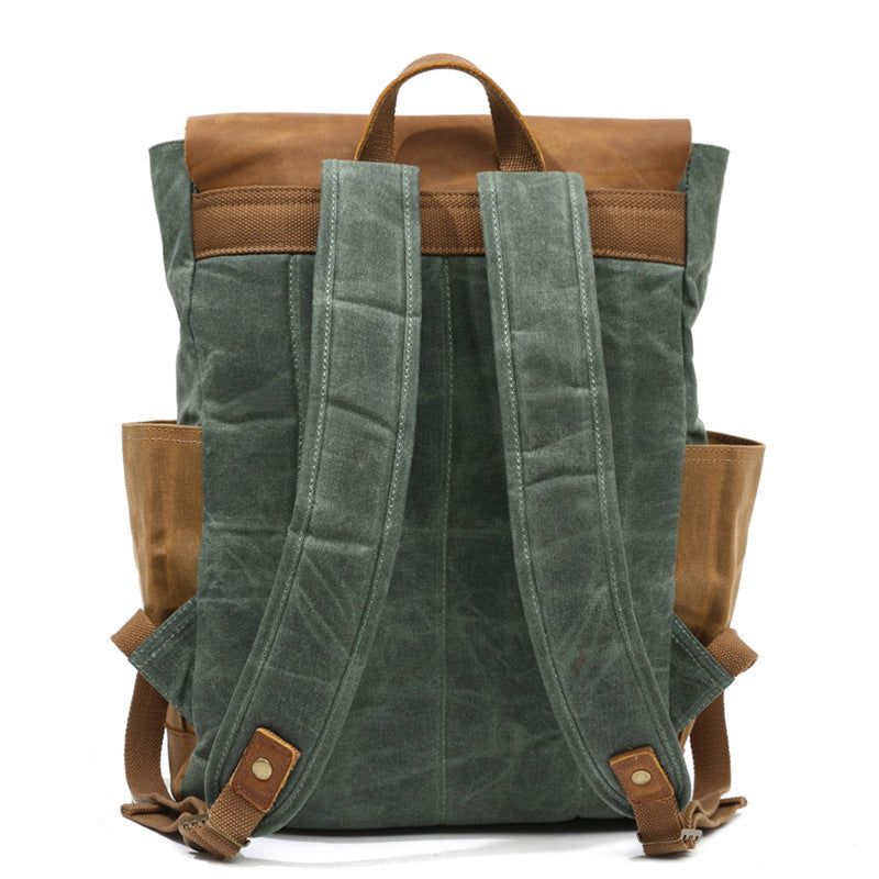 Vintage Canvas & Leather Laptop Backpack