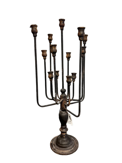 Black Iron 13-Candle Candelabra