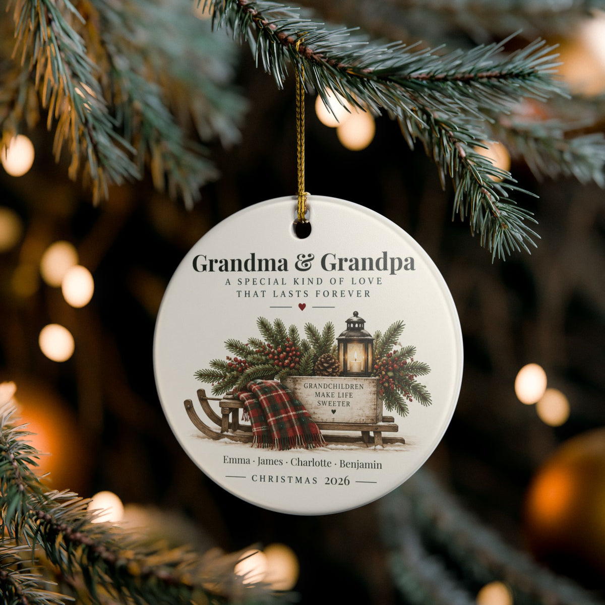 Personalized Grandparents Christmas Ornament — Grandchildren Names