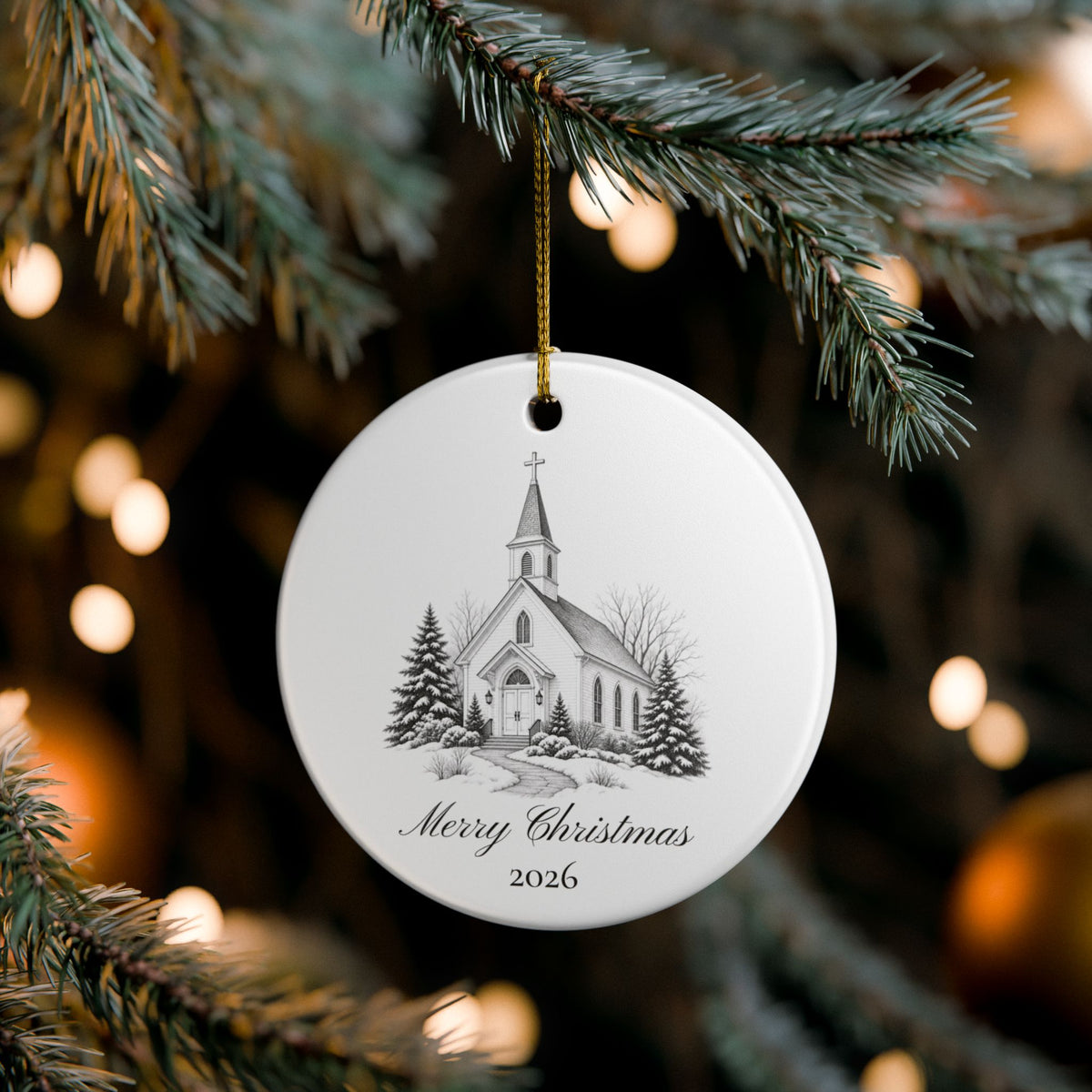 Personalized Church Christmas Ornament — Luke 2:11 & Custom Year