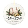 Personalized Baseball Coach Christmas Ornament, Custom Coach Name & Year, Baseball Coach Gift, Team Thank You Gift