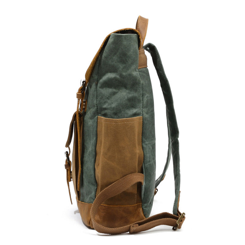 Vintage Canvas & Leather Laptop Backpack