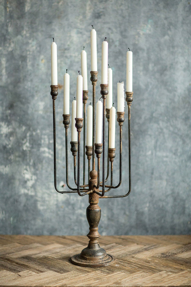 Black Iron 13-Candle Candelabra
