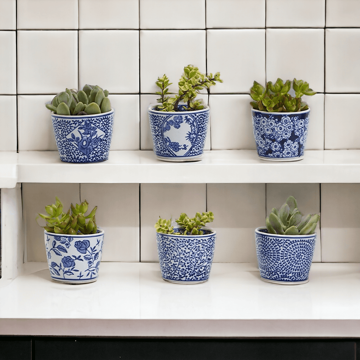 Mini Porcelain Cachepots — Blue & White Chinoiserie