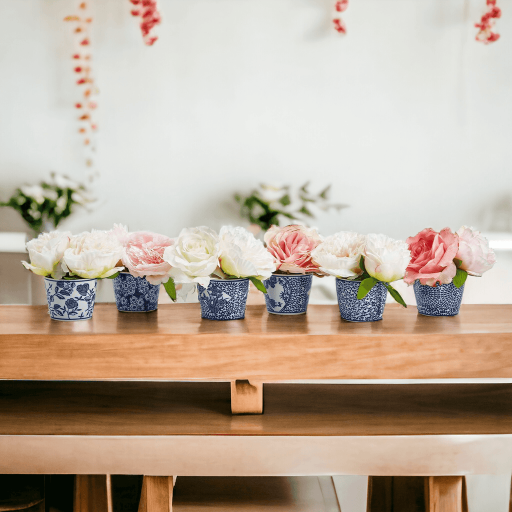 Mini Porcelain Cachepots — Blue & White Chinoiserie