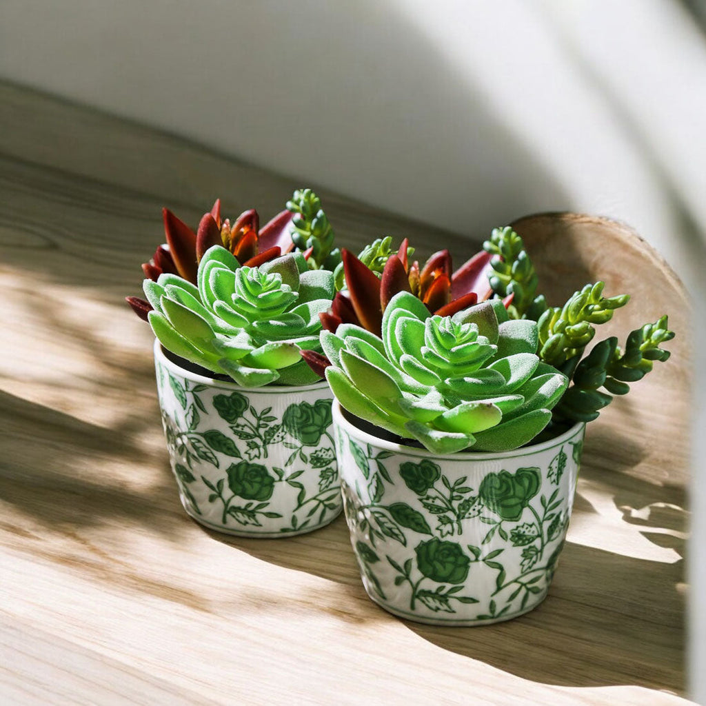 Mini Porcelain Cachepots — Green