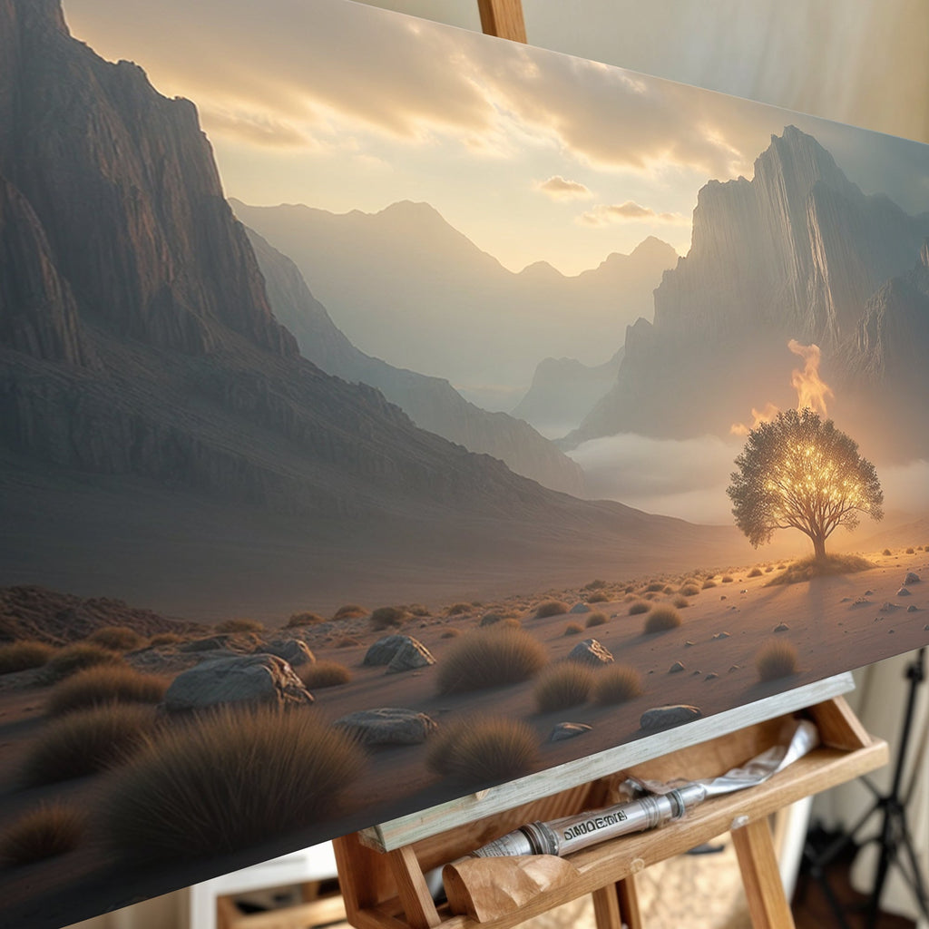 Burning Bush Christian Canvas Wall Art