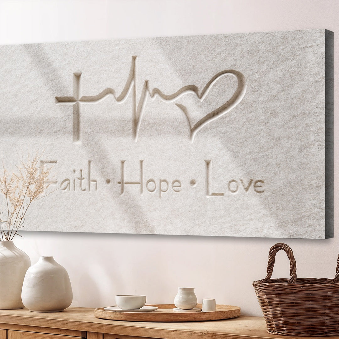 Faith, Hope & Love Christian Canvas Wall Art