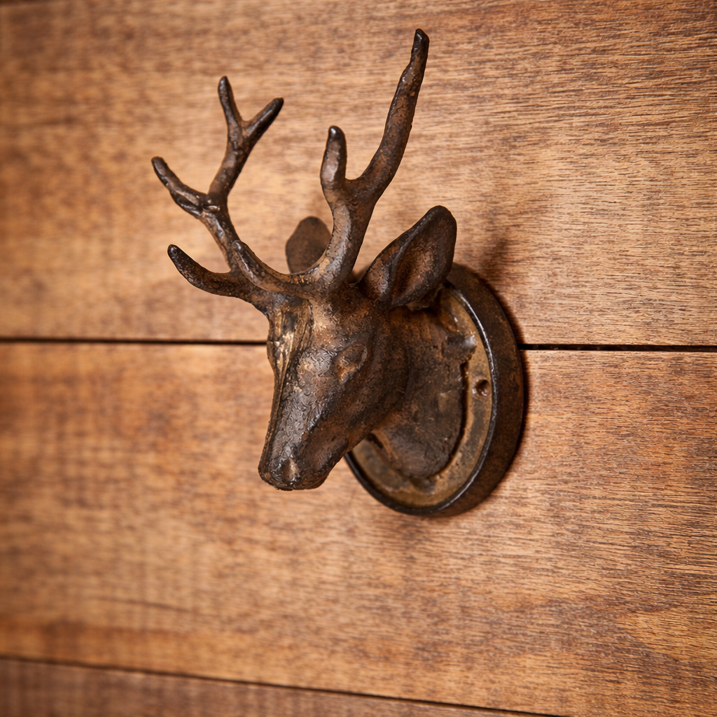 Cast Iron Stag Head Wall Decor