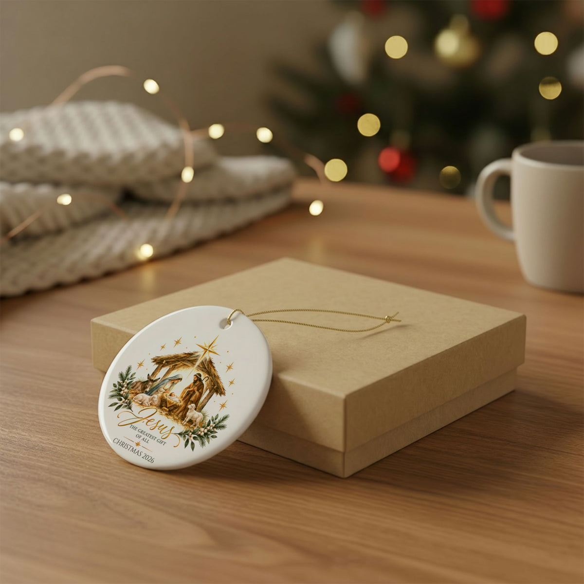 Personalized Nativity Christmas Ornament — John 3:16
