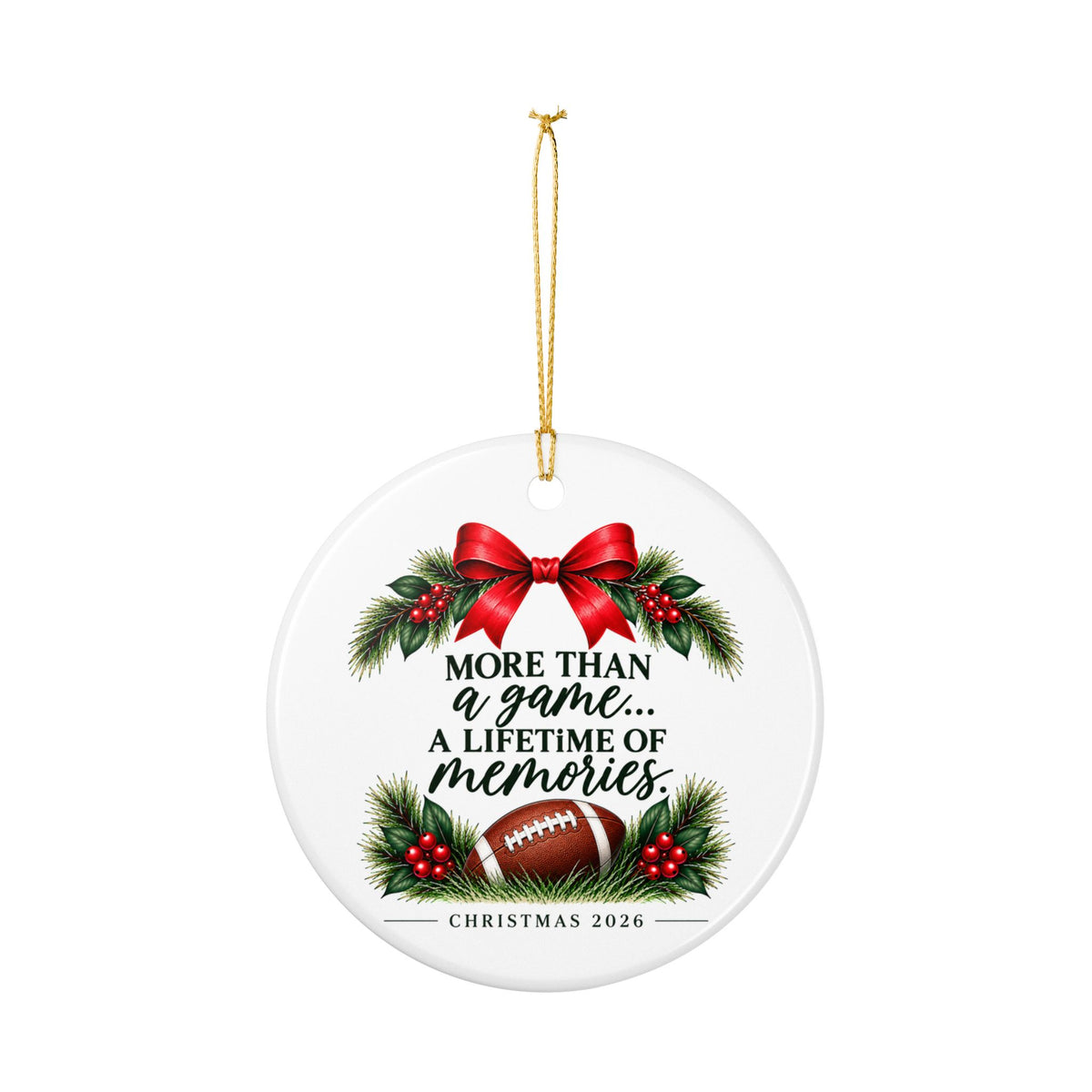 Football Christmas Ornament 2026, Some Family Trees Have Goal Lines, Football Mom Gift, Football Family Keepsake, Ceramic Ornament