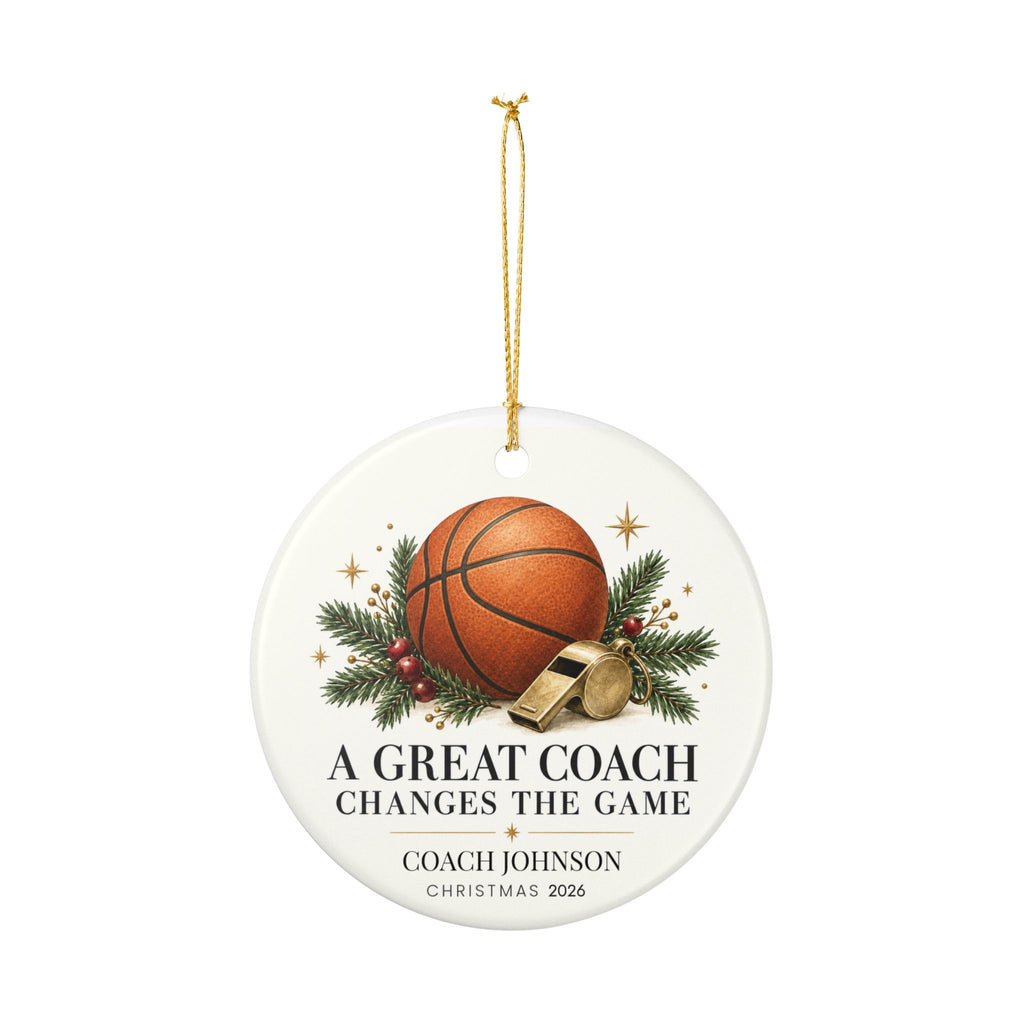 Personalized Basketball Coach Christmas Ornament, Custom Coach Name & Year, Basketball Coach Gift, Team Thank You Gift