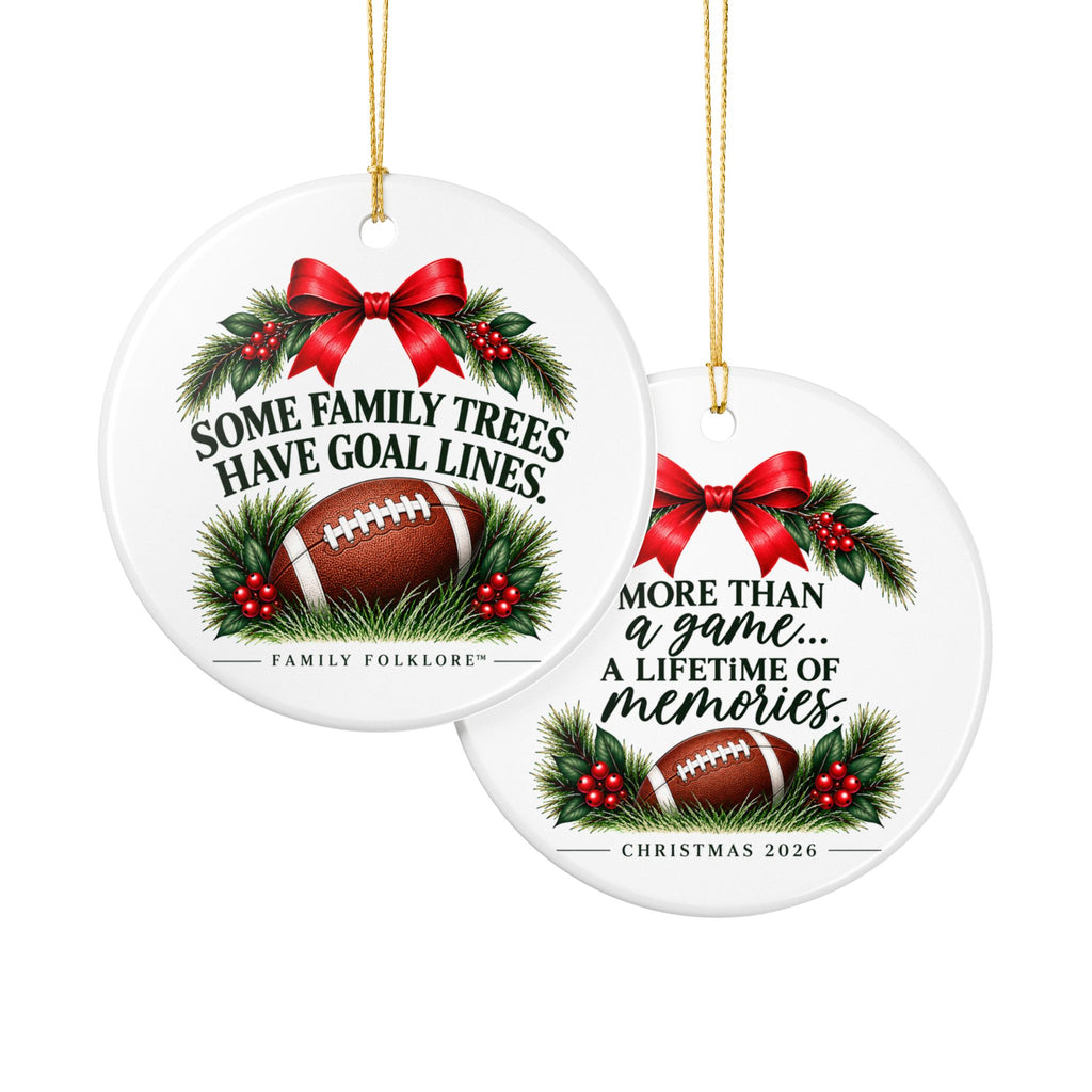 Football Christmas Ornament 2026, Some Family Trees Have Goal Lines, Football Mom Gift, Football Family Keepsake, Ceramic Ornament
