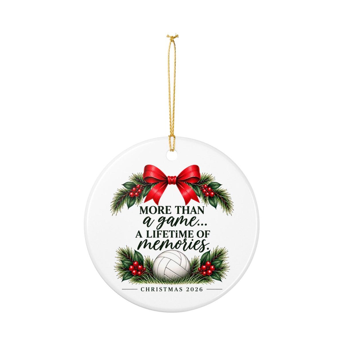 Volleyball Christmas Ornament 2026, Some Family Trees Have Nets, Volleyball Mom Gift, Volleyball Family Keepsake, Ceramic Ornament
