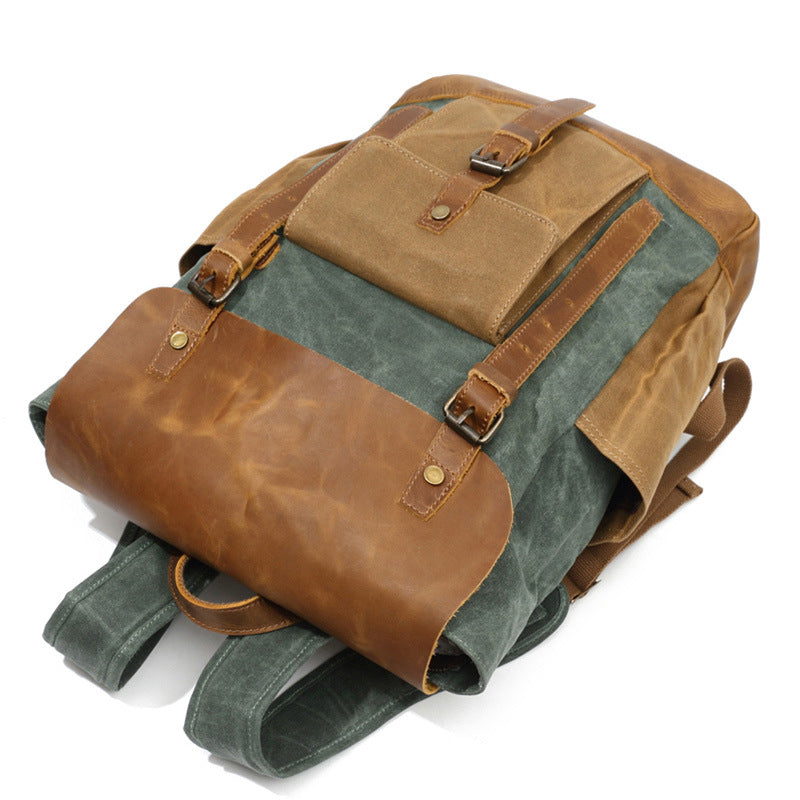 Vintage Canvas & Leather Laptop Backpack