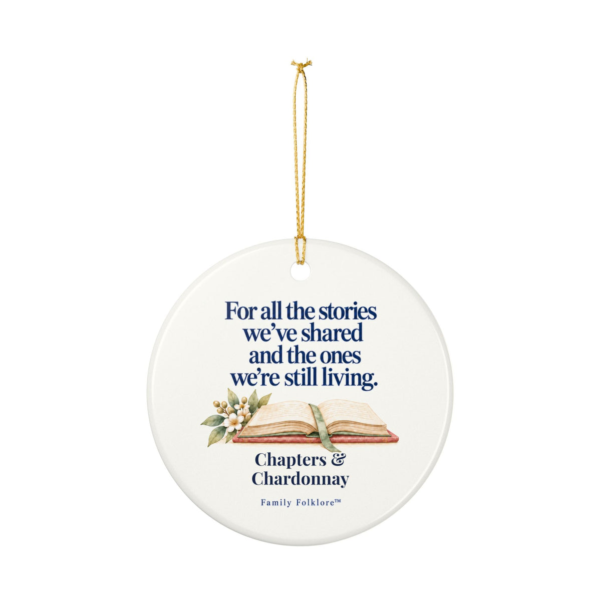 Book Club Christmas Ornament, Personalized or Classic, Book Lover Gift, Friendship Keepsake | Family Folklore™
