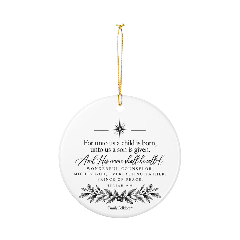 Personalized Manger Christmas Ornament — Isaiah 9:6