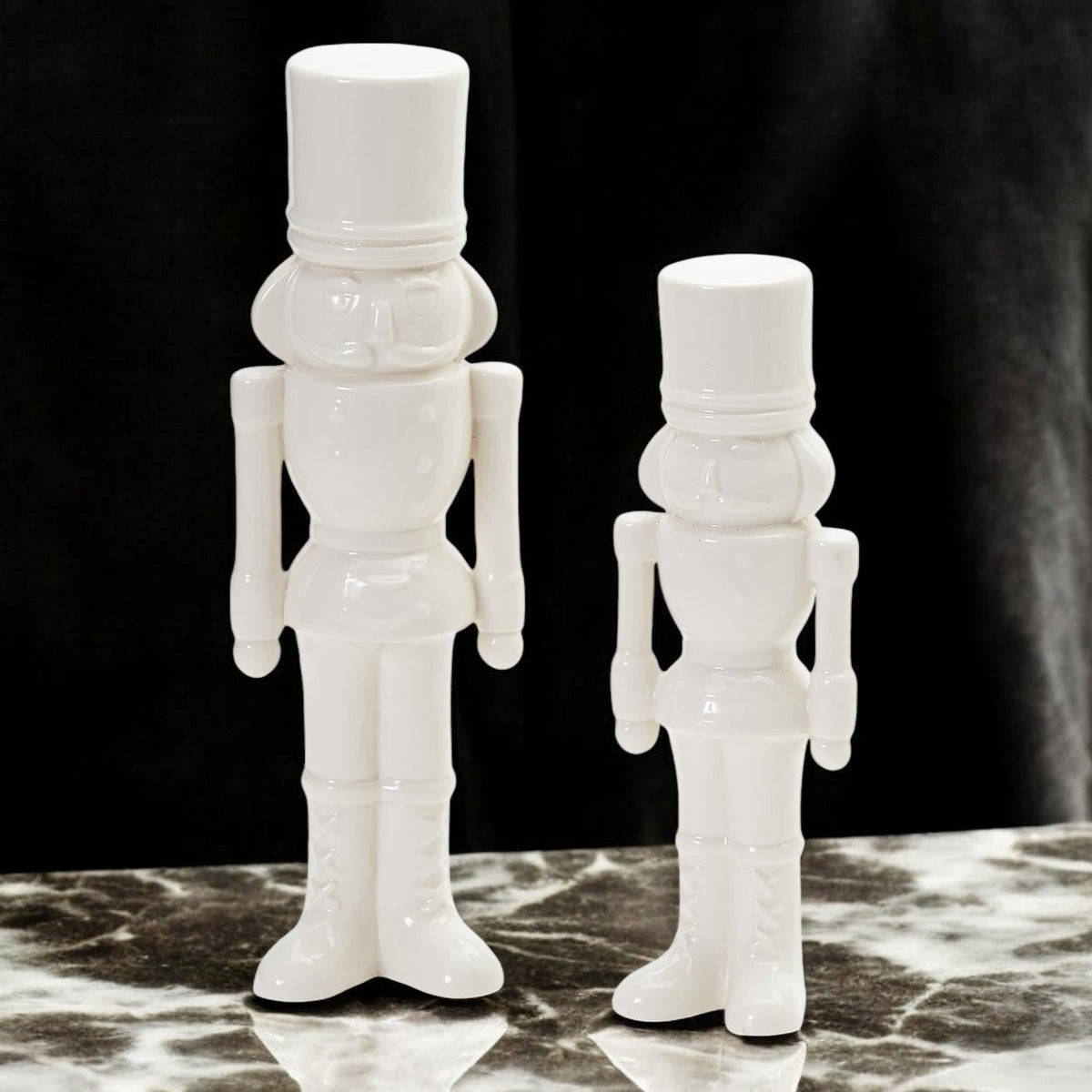 White Porcelain Nutcracker — Individual or Pair
