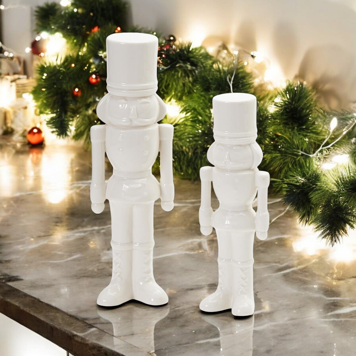 White Porcelain Nutcracker — Individual or Pair
