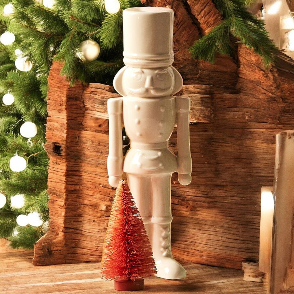 White Porcelain Nutcracker — Individual or Pair