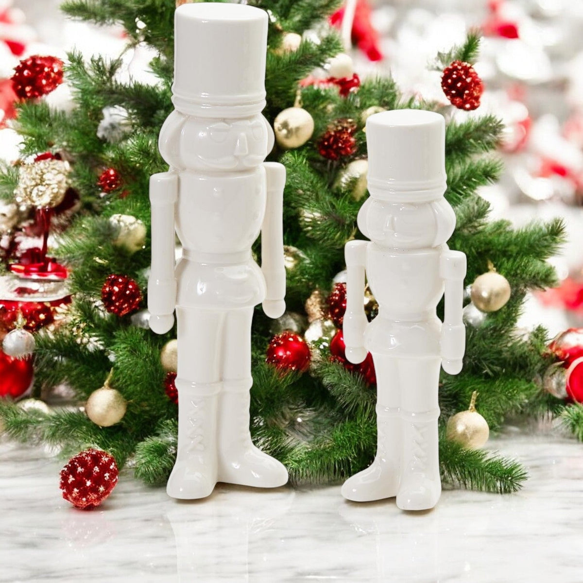 White Porcelain Nutcracker — Individual or Pair