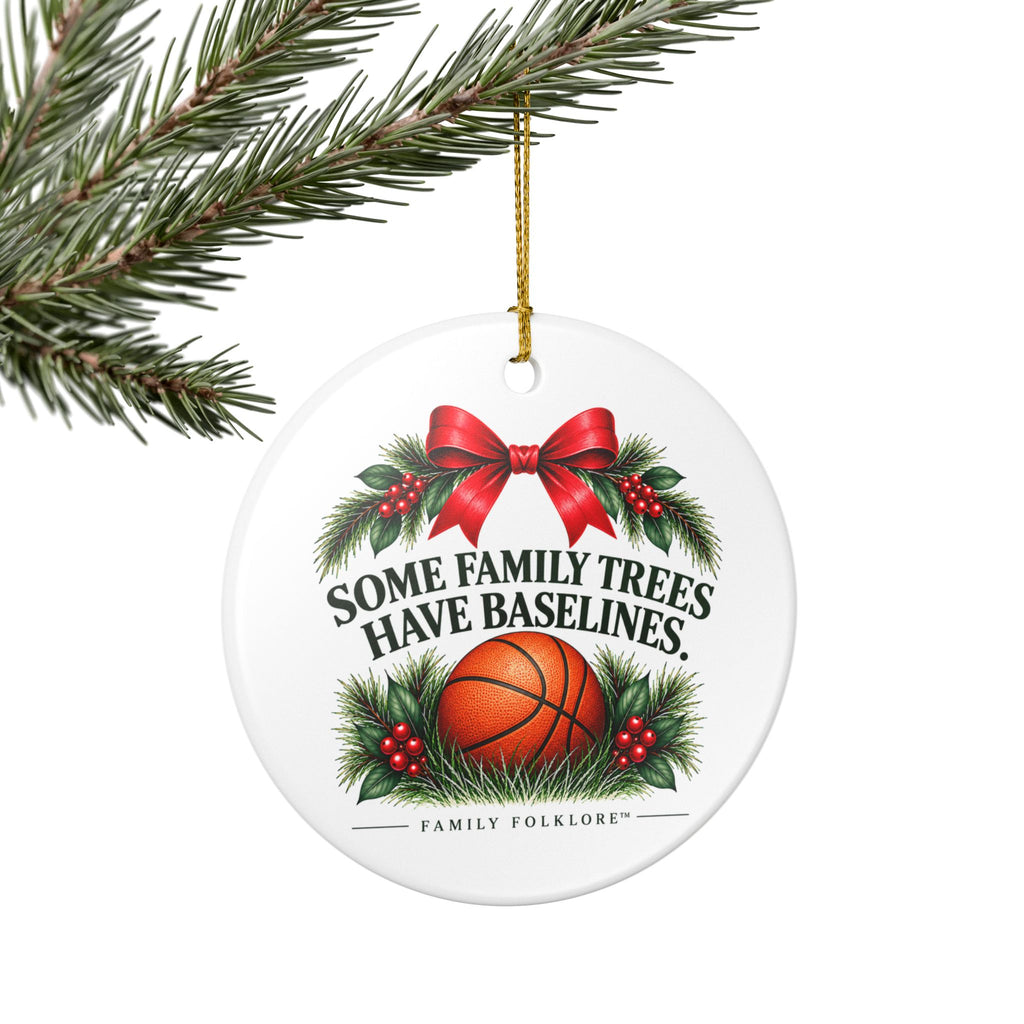 Basketball Christmas Ornament 2026, Some Family Trees Have Baselines, Basketball Mom Gift, Basketball Family Keepsake, Ceramic Ornament