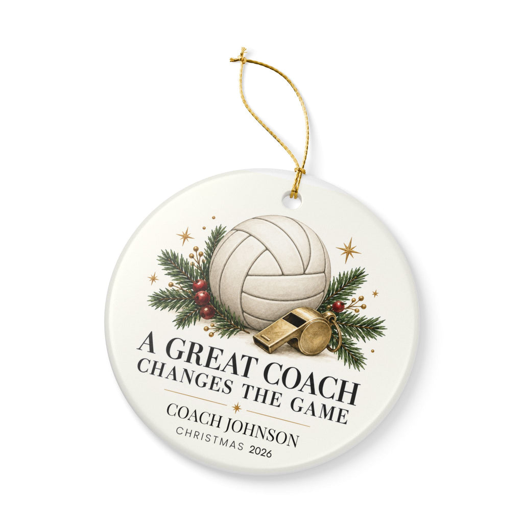 Personalized Volleyball Coach Christmas Ornament, Custom Coach Name & Year, Volleyball Coach Gift, Team Thank You Gift