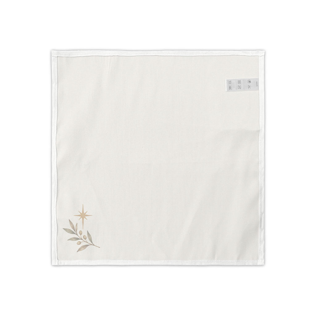 Bethlehem Star Christmas Napkins, Set of 4, Ivory Religious Table Decor, 18 × 18 Inches