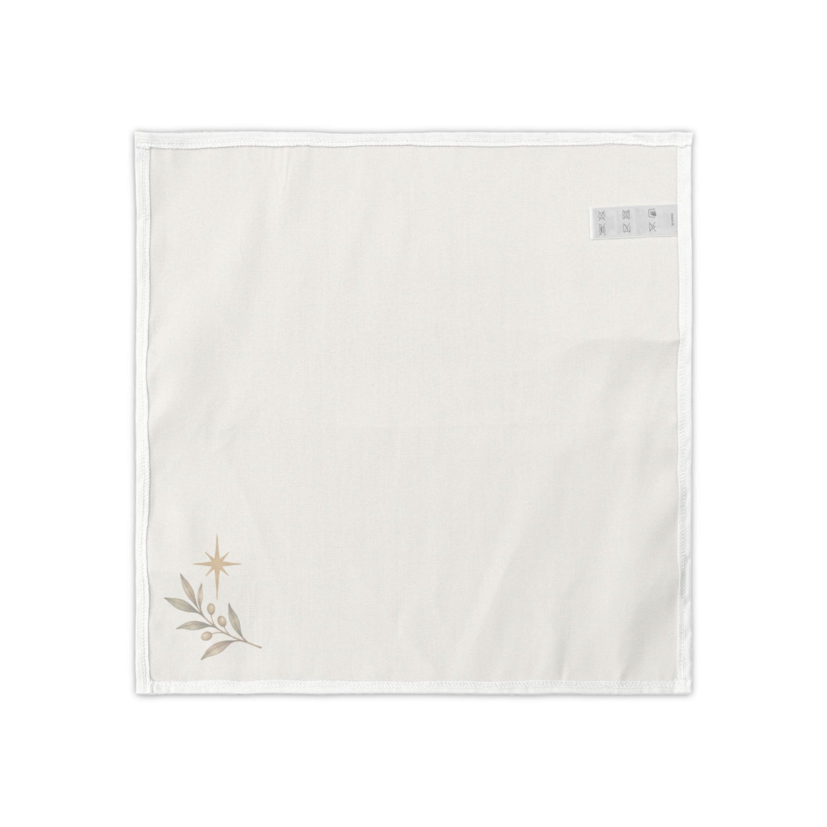 Bethlehem Star Christmas Napkins, Set of 4, Ivory Religious Table Decor, 18 × 18 Inches