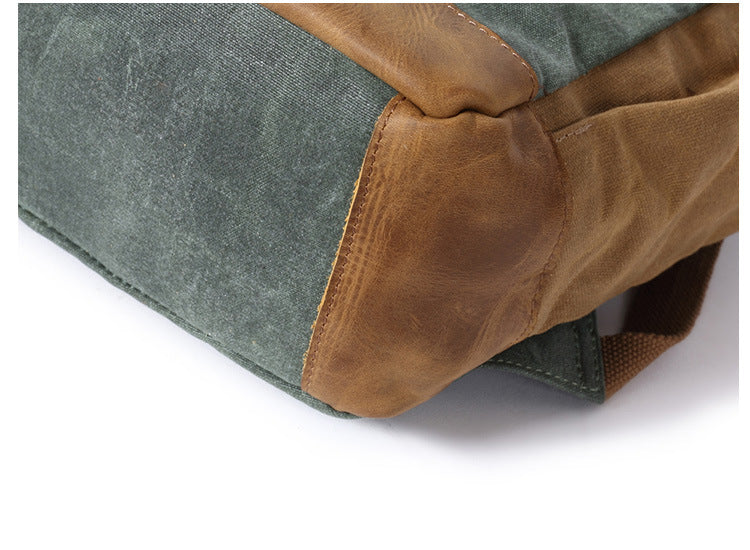 Vintage Canvas & Leather Laptop Backpack