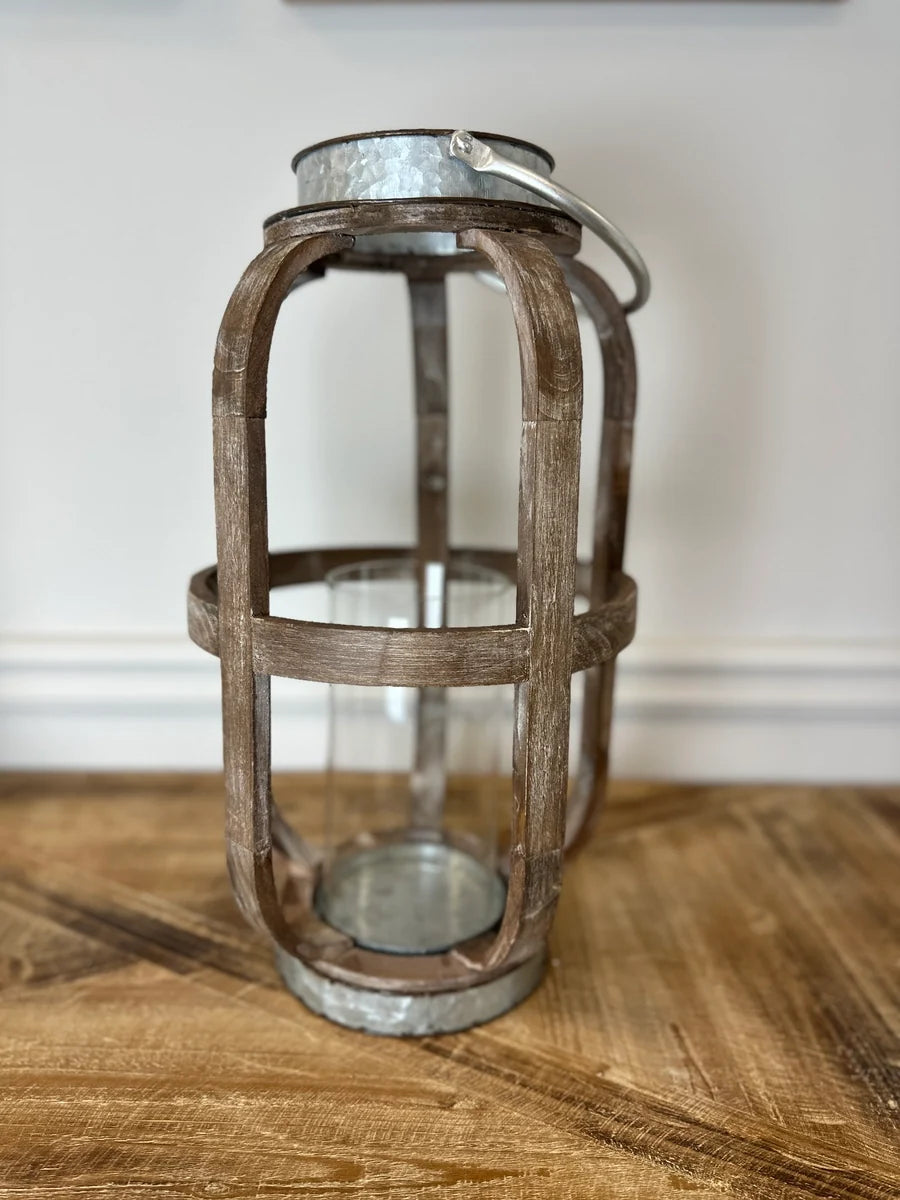 Wood & Metal Candle Lantern