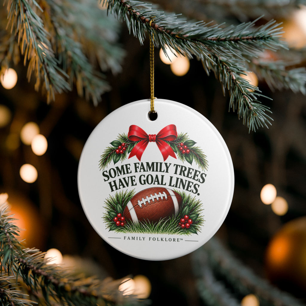 Football Christmas Ornament 2026, Some Family Trees Have Goal Lines, Football Mom Gift, Football Family Keepsake, Ceramic Ornament