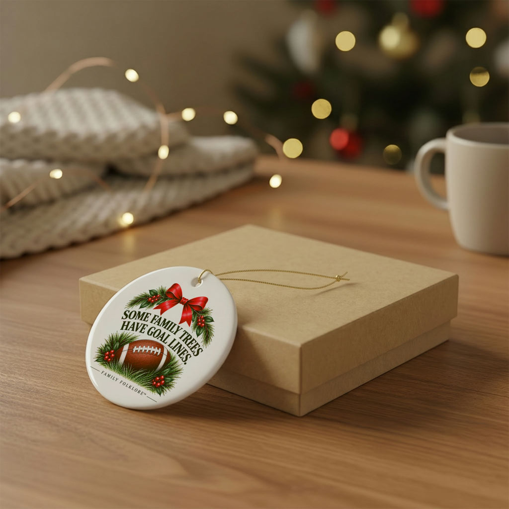 Football Christmas Ornament 2026, Some Family Trees Have Goal Lines, Football Mom Gift, Football Family Keepsake, Ceramic Ornament