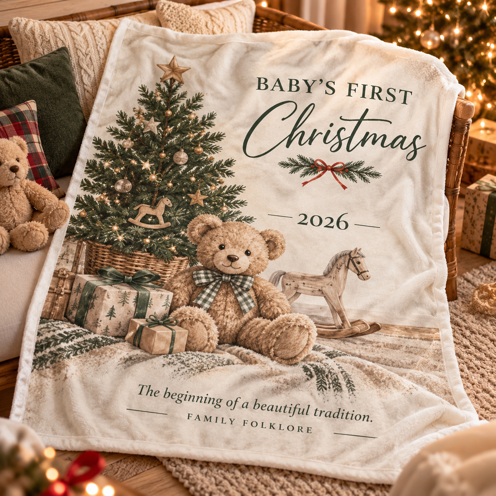 Baby’s First Christmas 2026 — Heirloom Velveteen Blanket