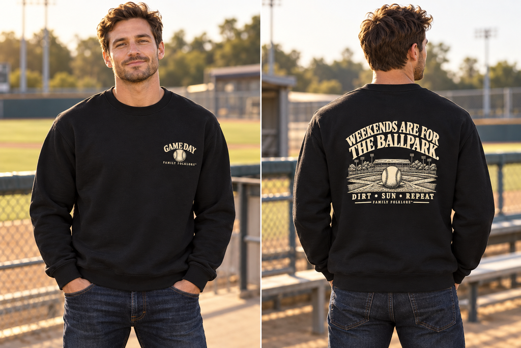 Weekends Are for the Ballpark Baseball Sweatshirt | Family Folklore™