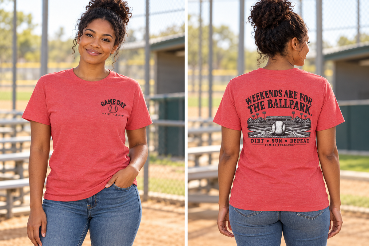 Weekends Are for the Ballpark Baseball T-Shirt | Family Folklore™
