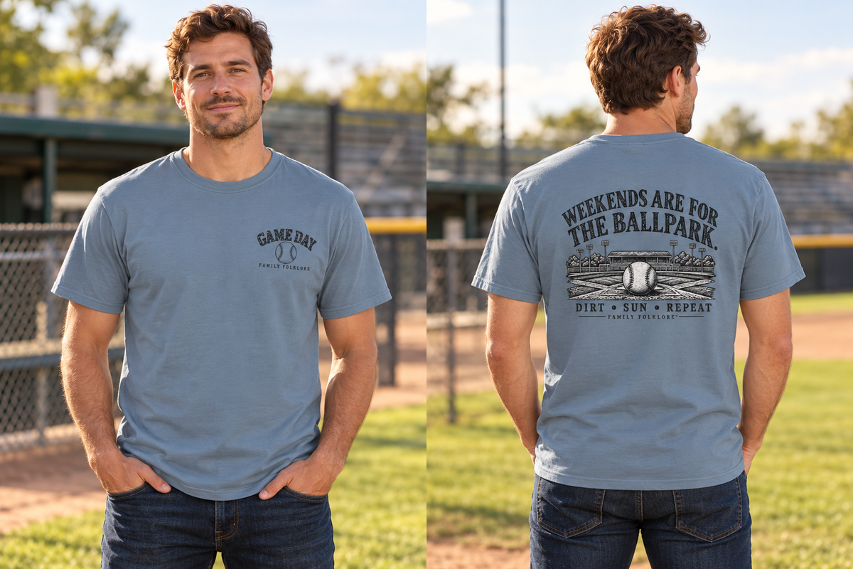 Weekends Are for the Ballpark Baseball T-Shirt | Family Folklore™