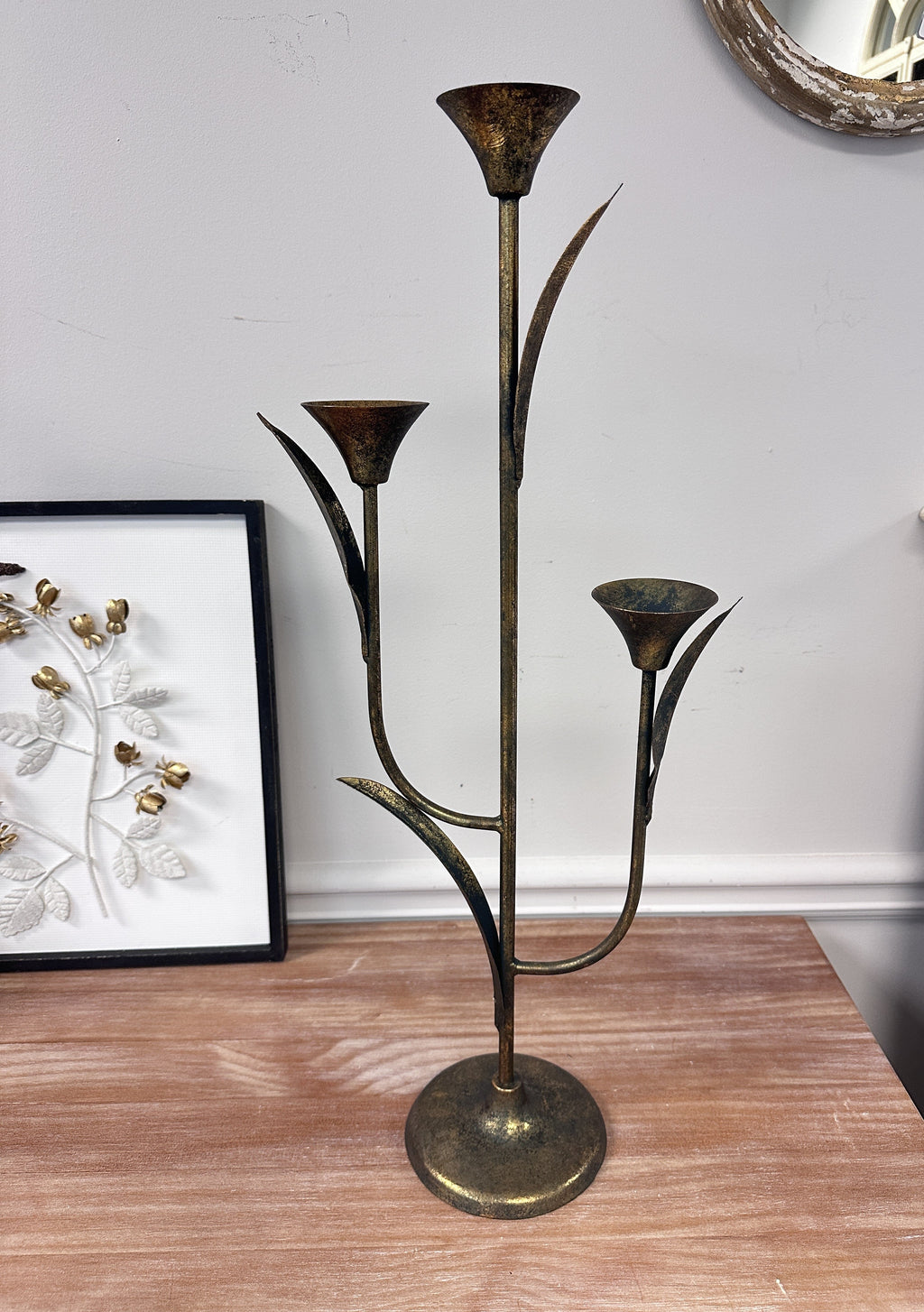 Botanical Iron Taper Candle Holder