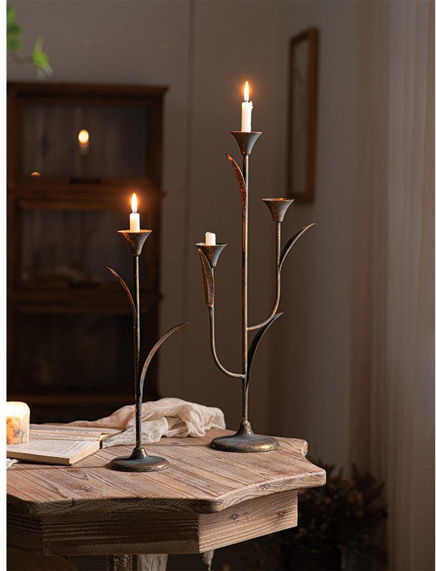 Botanical Iron Taper Candle Holder