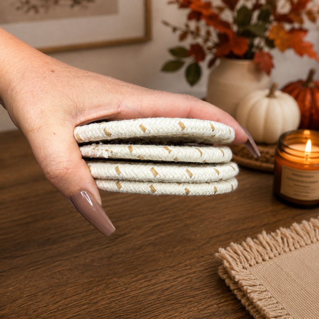 Braided Fall Fabric Coasters — Choice of Set