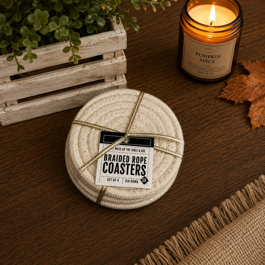 Braided Fall Fabric Coasters — Choice of Set
