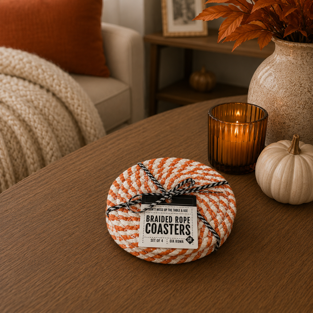 Braided Fall Fabric Coasters — Choice of Set