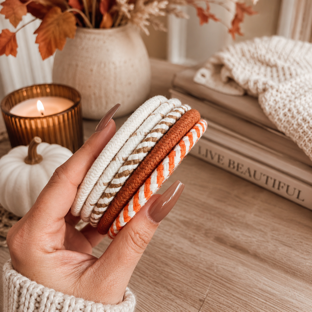 Braided Fall Fabric Coasters — Choice of Set