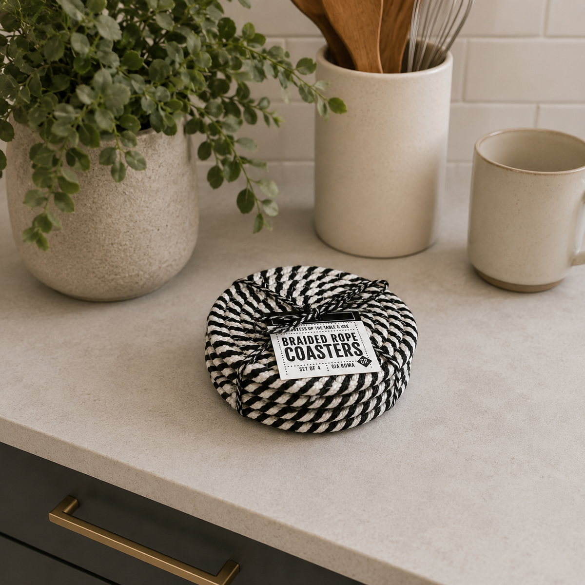 Braided Fall Fabric Coasters — Choice of Set