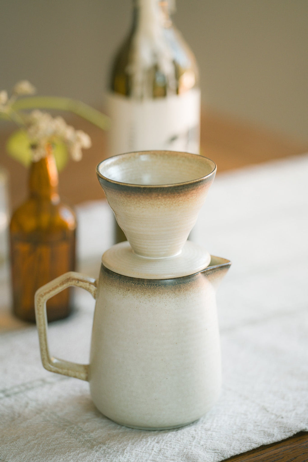 Earthy Stoneware Pour-Over Coffee Set