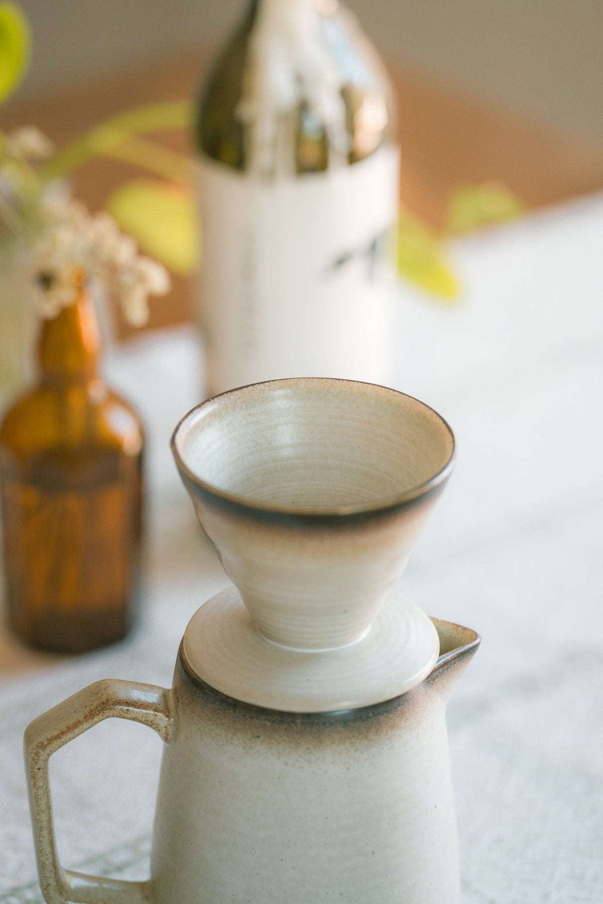 Earthy Stoneware Pour-Over Coffee Set